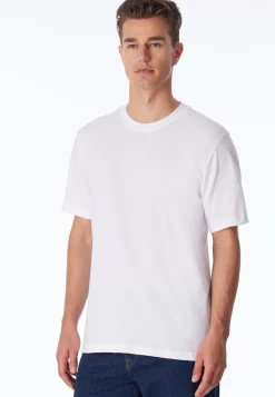Shirt kurzarm Jersey 2er-Pack rundhals weiß - American T-Shirt