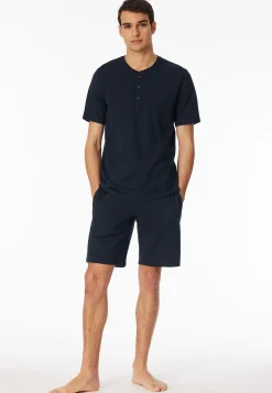 Shirt kurzarm Knopfleiste nachtblau - Mix+Relax