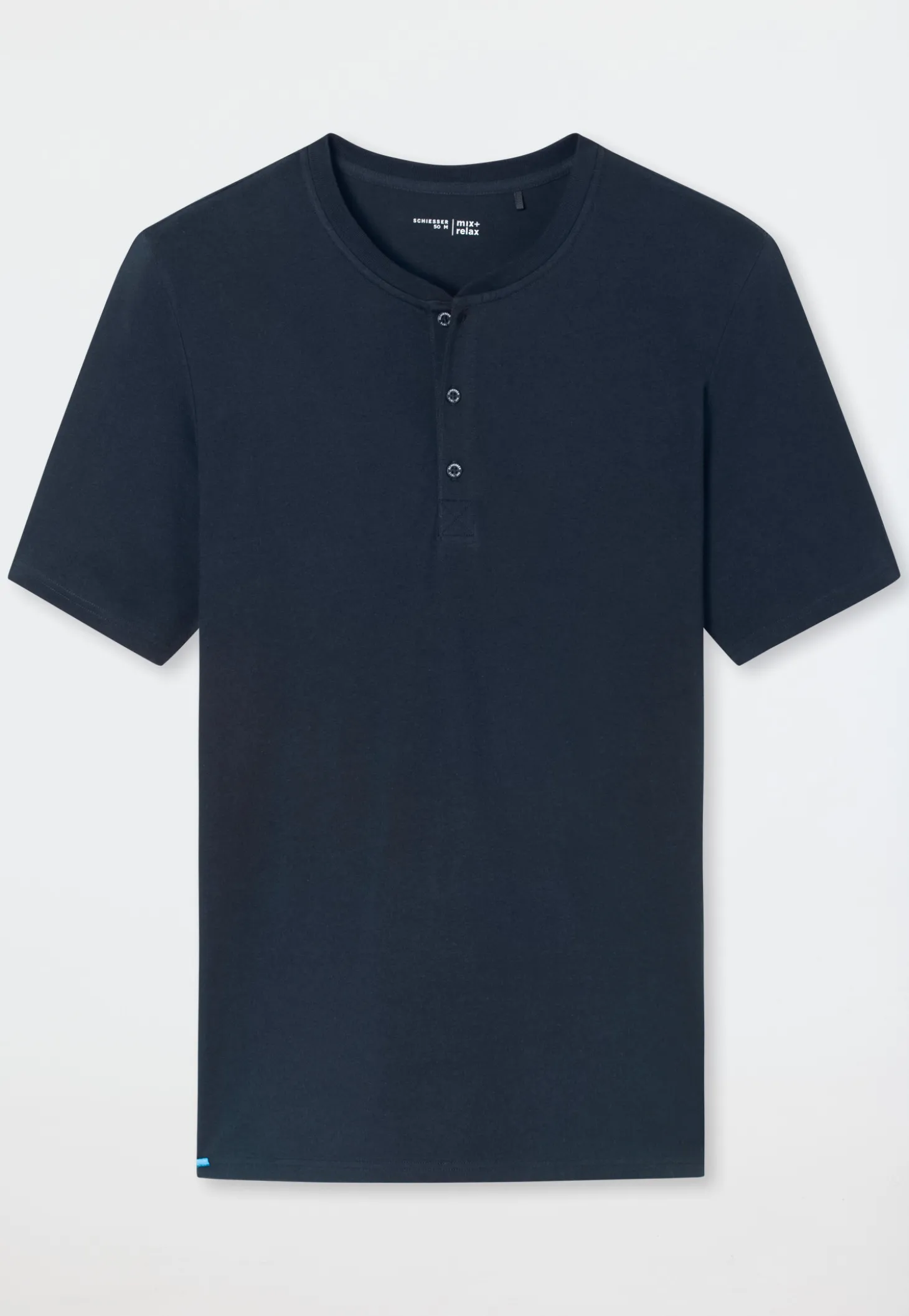 Shirt kurzarm Knopfleiste nachtblau - Mix+Relax