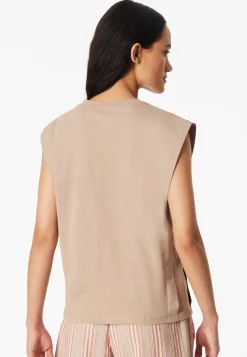 Shirt kurzarm Leinen mocha - Mix+Relax