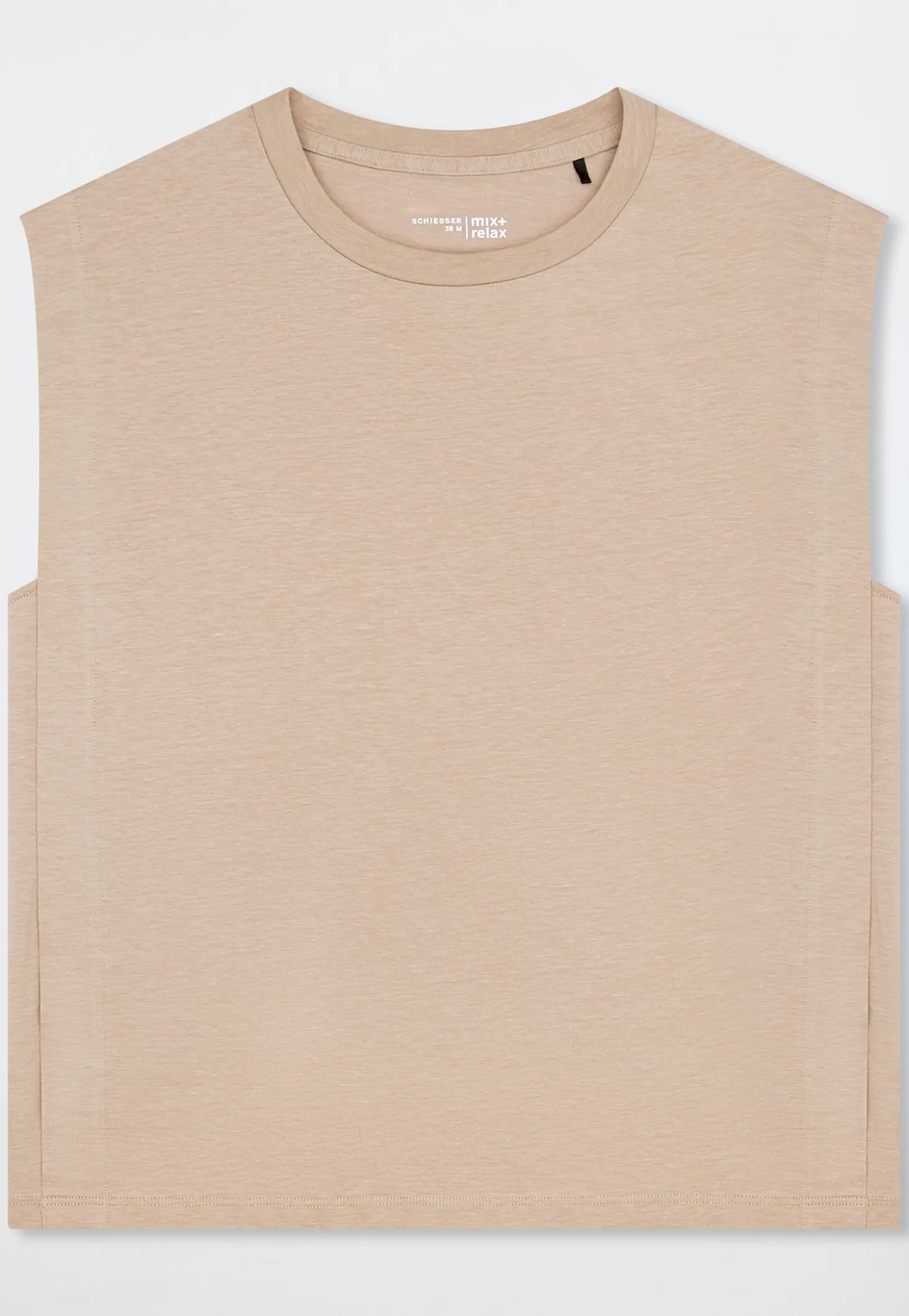 Shirt kurzarm Leinen mocha - Mix+Relax