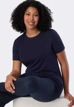 Shirt kurzarm Modal blau - Mix+Relax