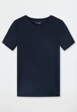 Shirt kurzarm Modal blau - Mix+Relax