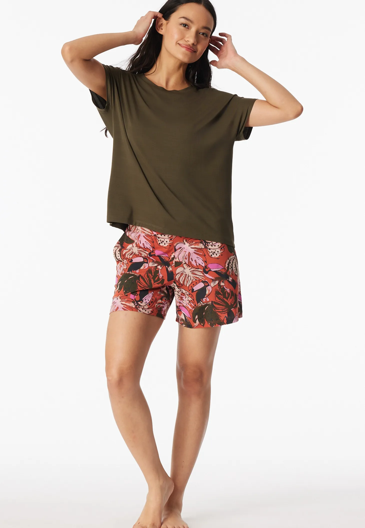 Shirt kurzarm oliv - Mix+Relax