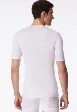 Shirt kurzarm V-Ausschnitt Feinripp weiß - Original Classics