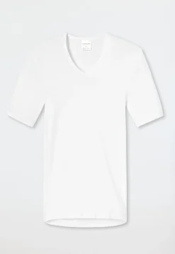 Shirt kurzarm V-Ausschnitt Feinripp weiß - Original Classics