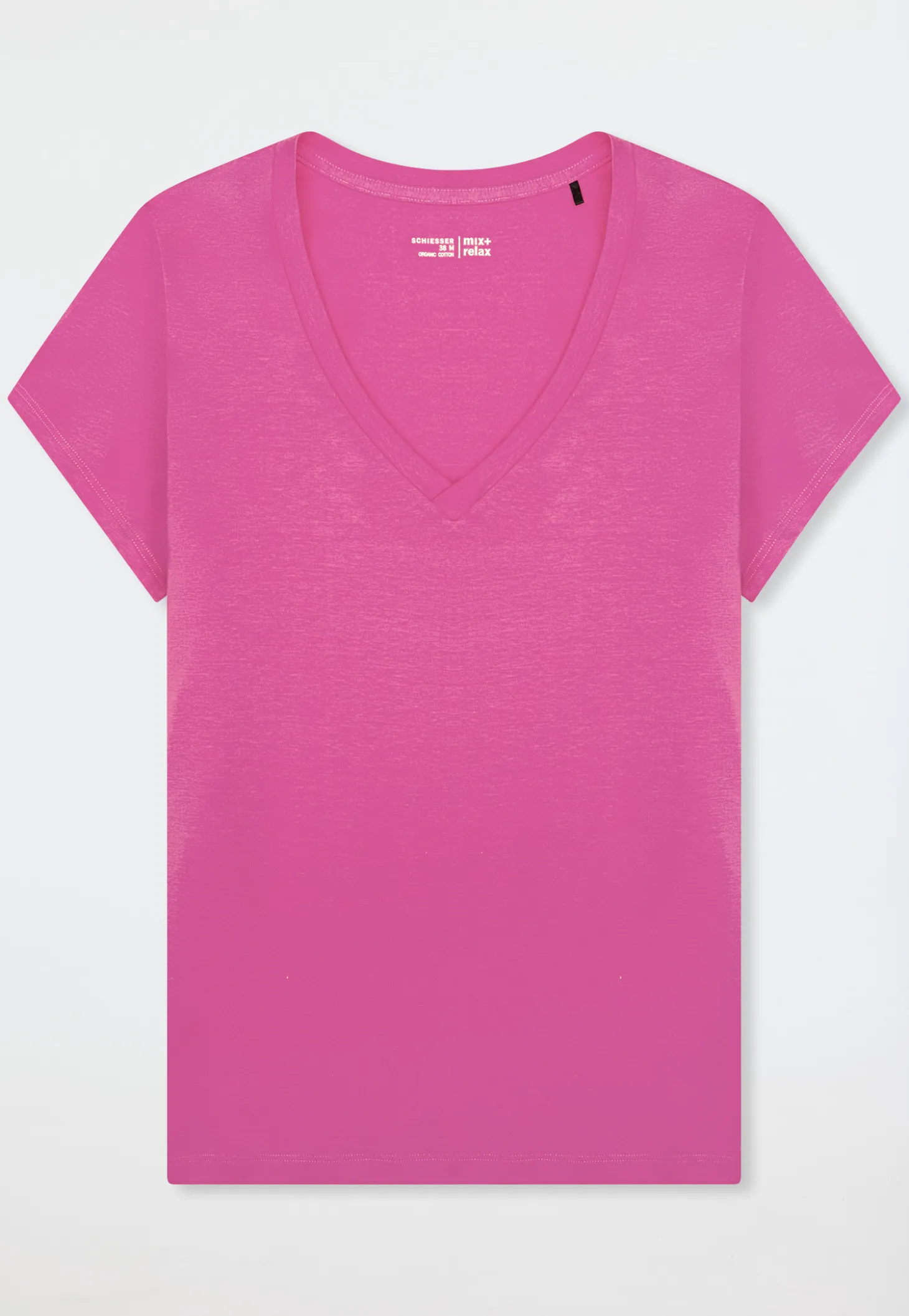 Shirt kurzarm V-Ausschnitt fuchsia - Mix+Relax