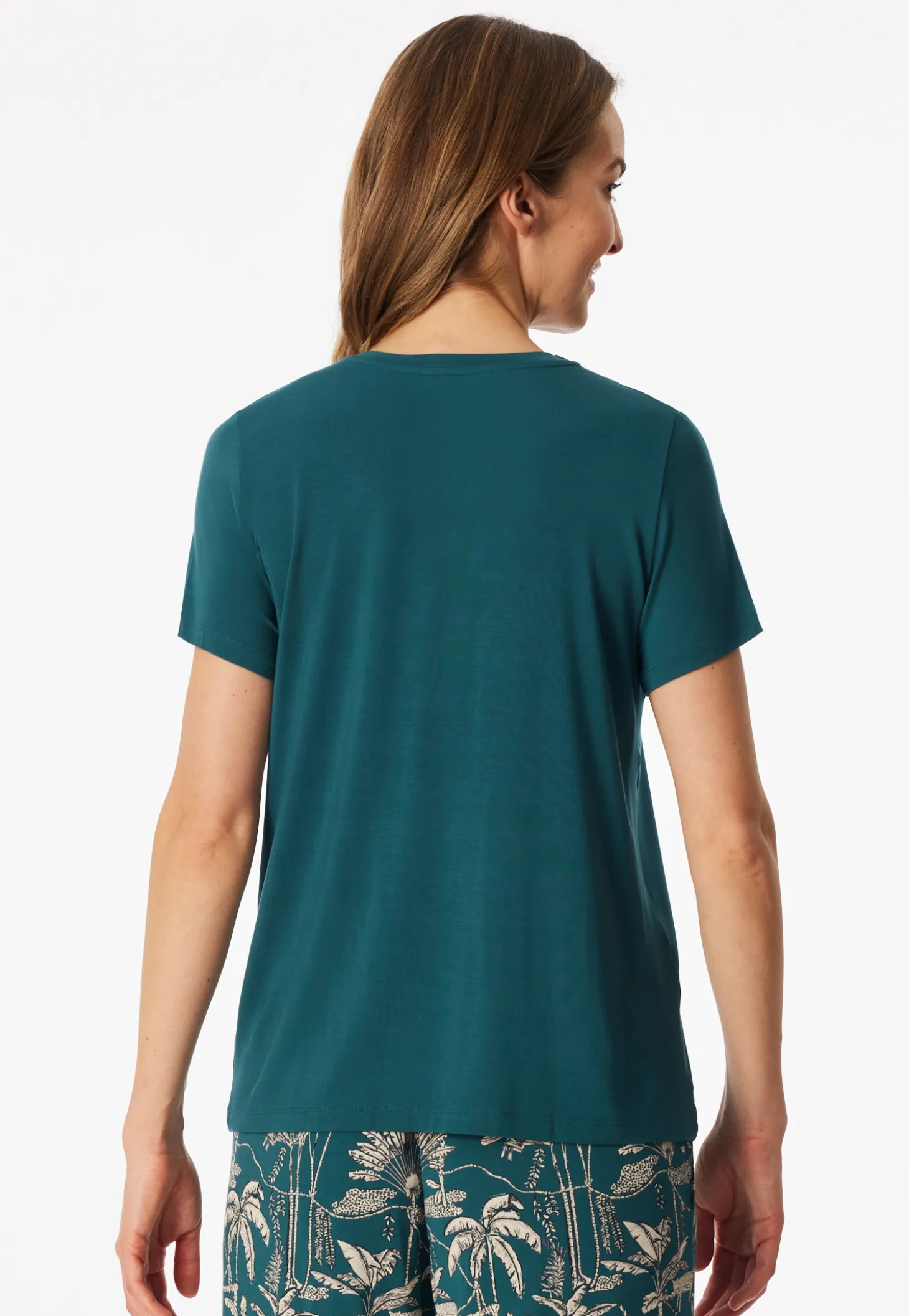 Shirt kurzarm V-Ausschnitt grün - Mix+Relax