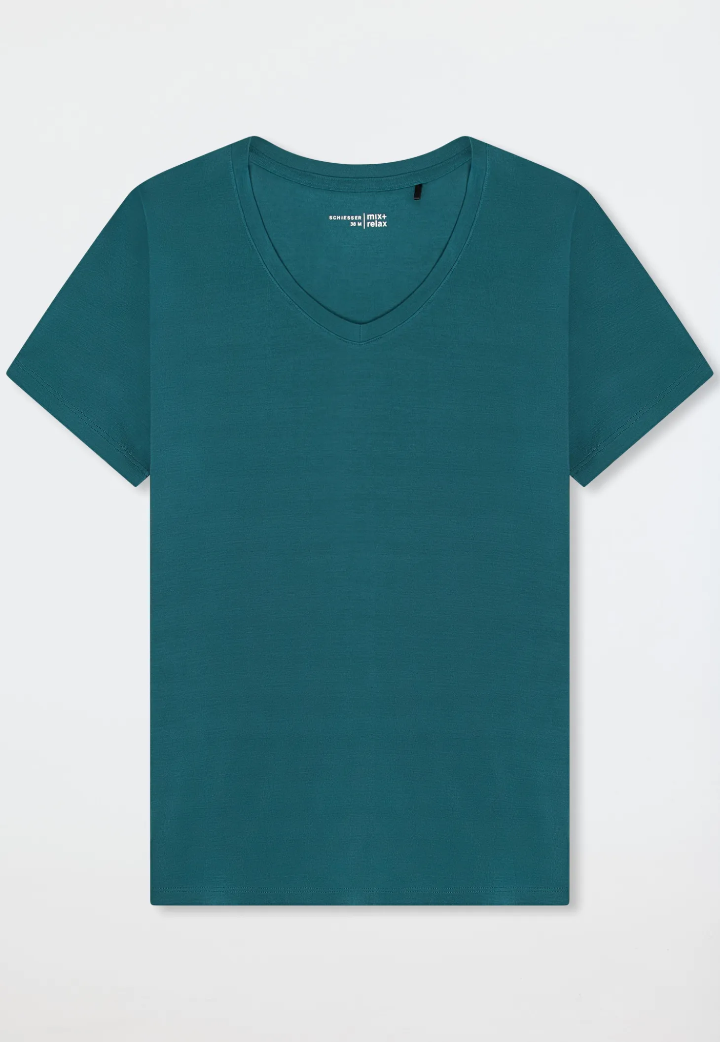 Shirt kurzarm V-Ausschnitt grün - Mix+Relax