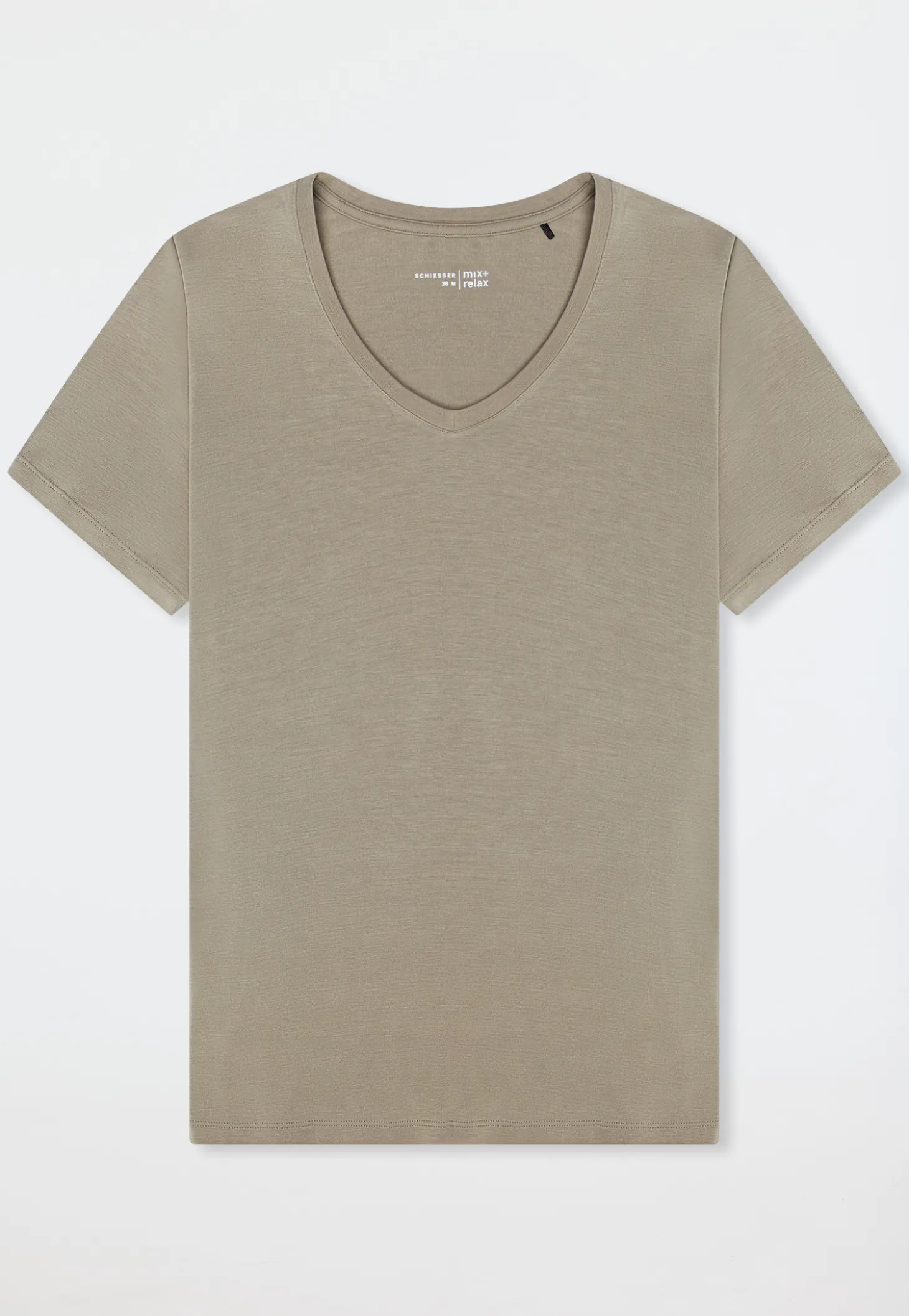 Shirt kurzarm V-Ausschnitt jade - Mix+Relax