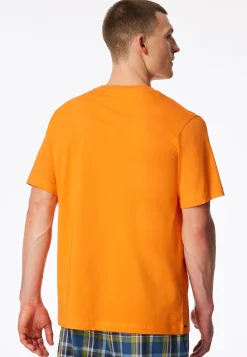 Shirt kurzarm V-Ausschnitt orange - Mix+Relax