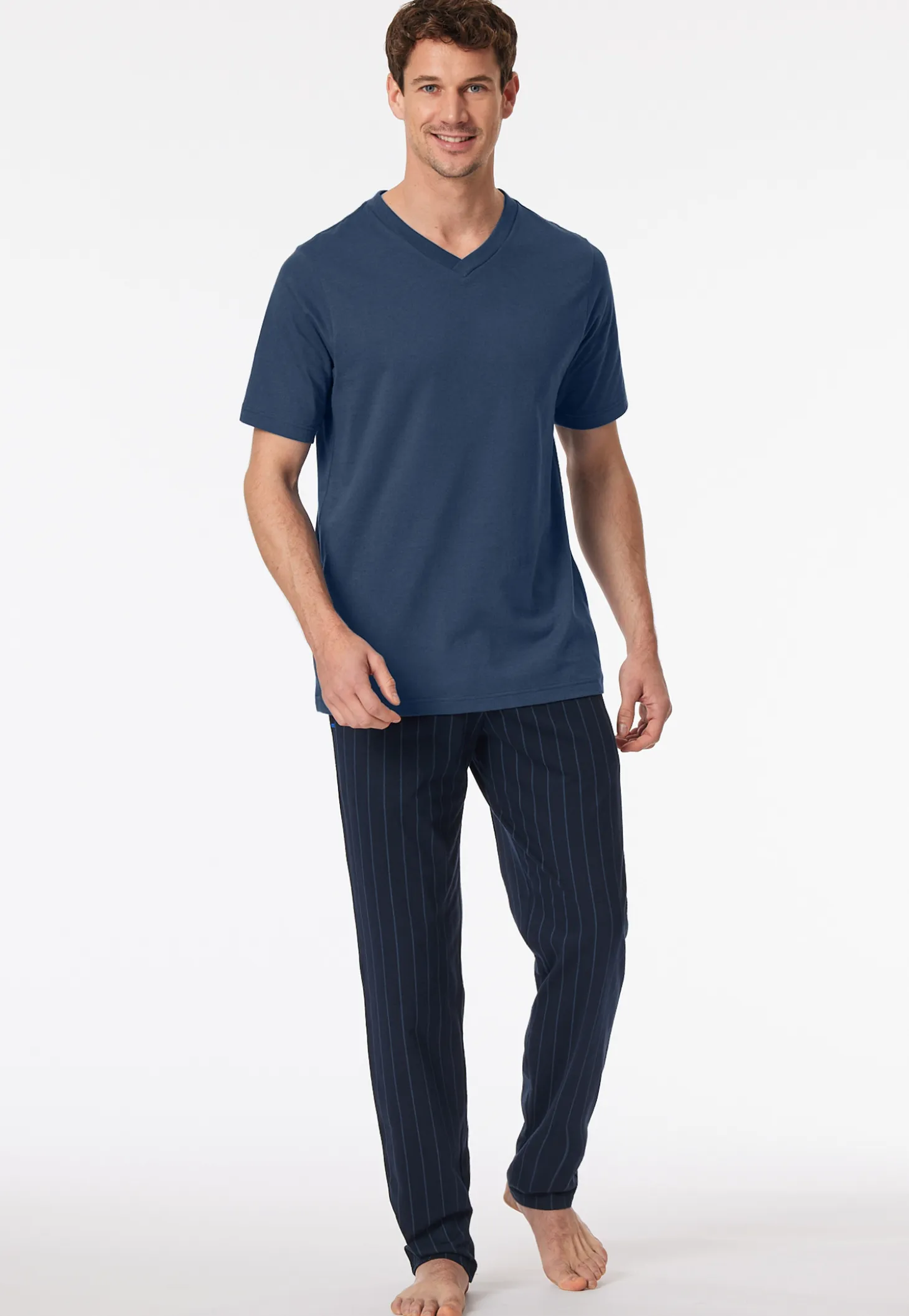 Shirt kurz arm V-Ausschnitt royal - Mix+Relax