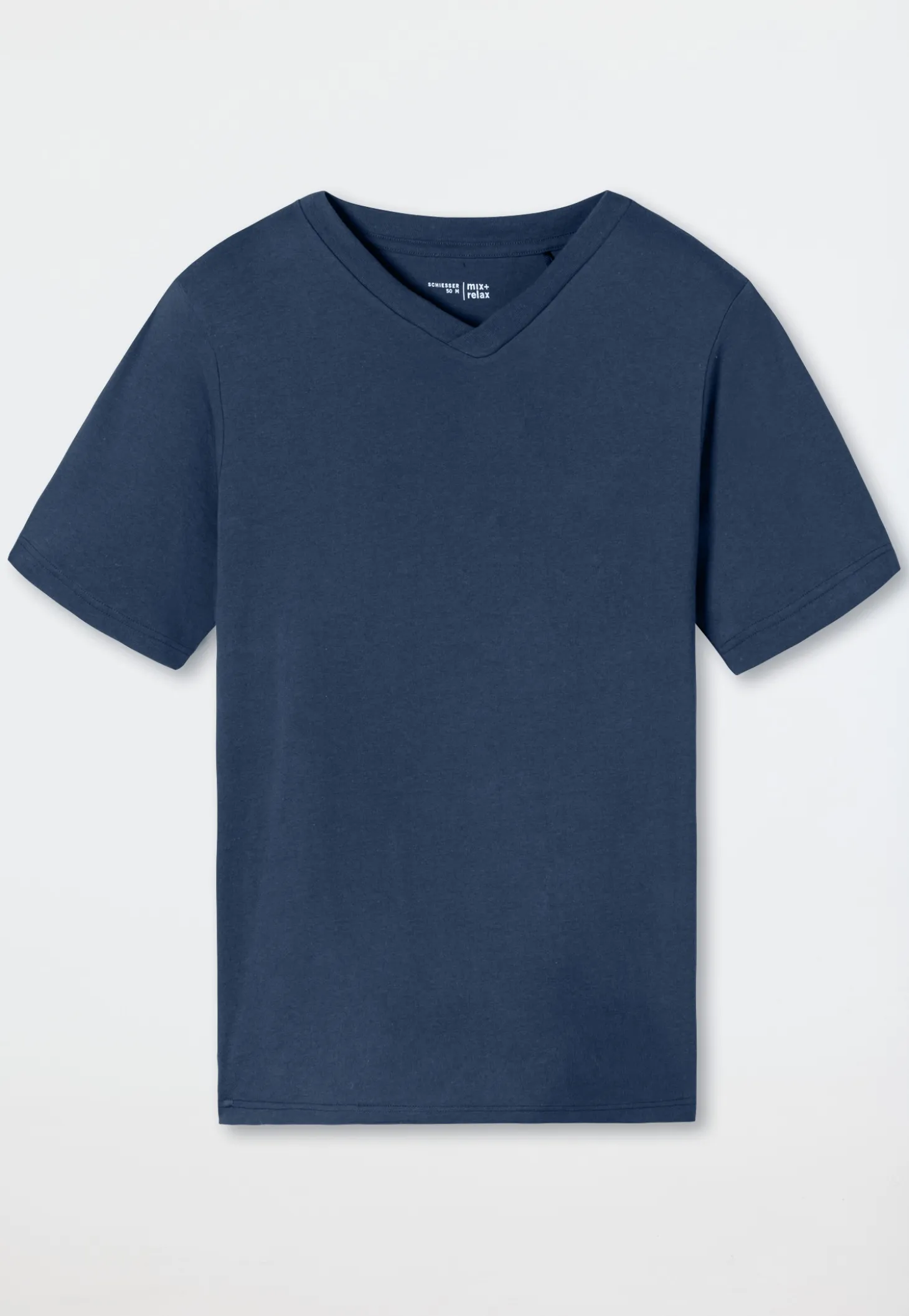 Shirt kurz arm V-Ausschnitt royal - Mix+Relax
