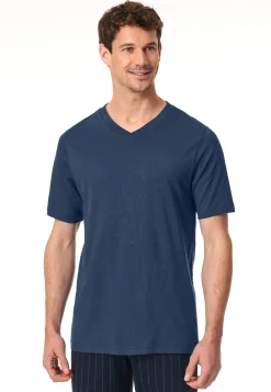 Shirt kurz arm V-Ausschnitt royal - Mix+Relax