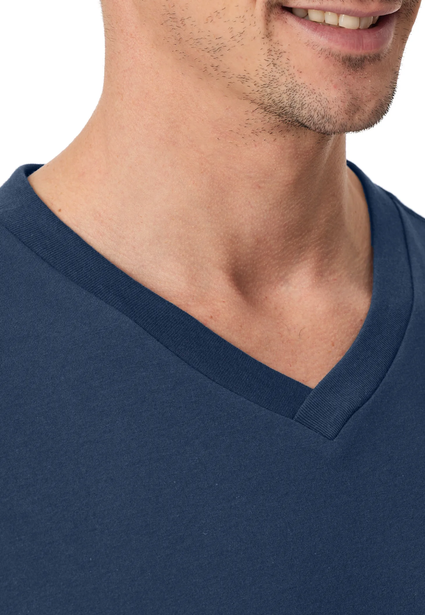 Shirt kurz arm V-Ausschnitt royal - Mix+Relax