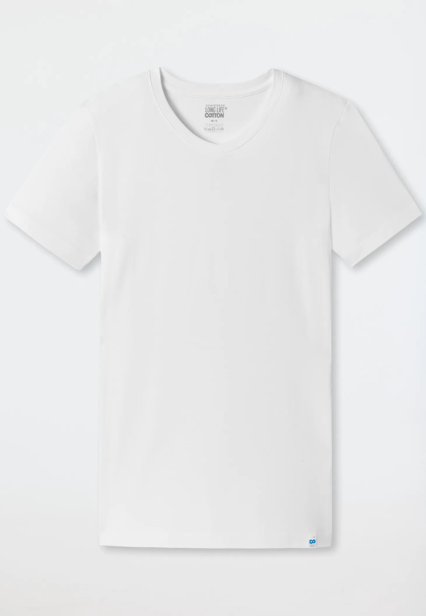 Shirt kurzarm V-Ausschnitt weiß - Long Life Cotton