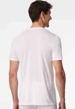Shirt kurzarm V-Ausschnitt weiß - Premium Modal