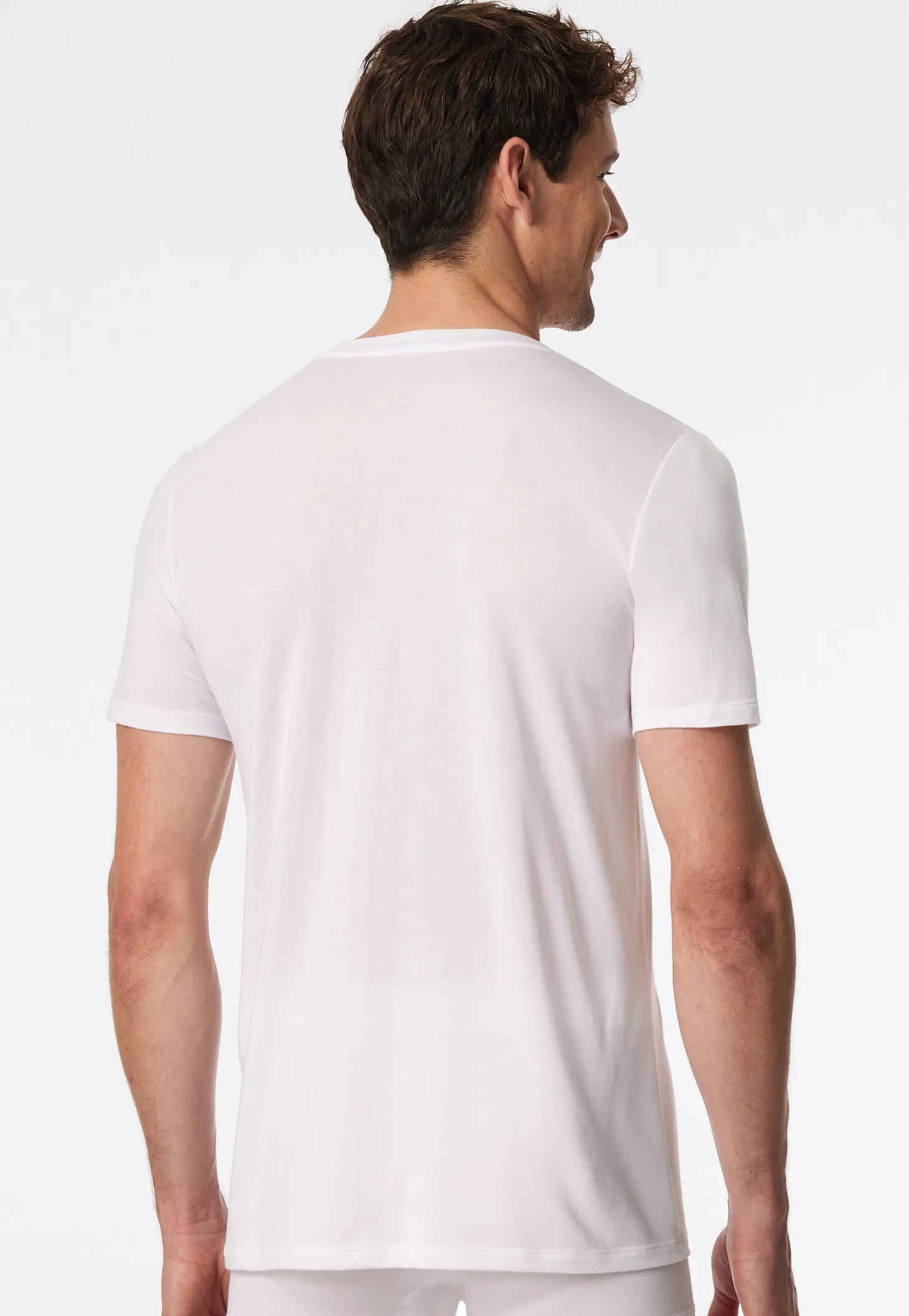 Shirt kurzarm V-Ausschnitt weiß - Premium Modal