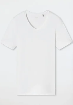 Shirt kurzarm V-Ausschnitt weiß - Premium Modal