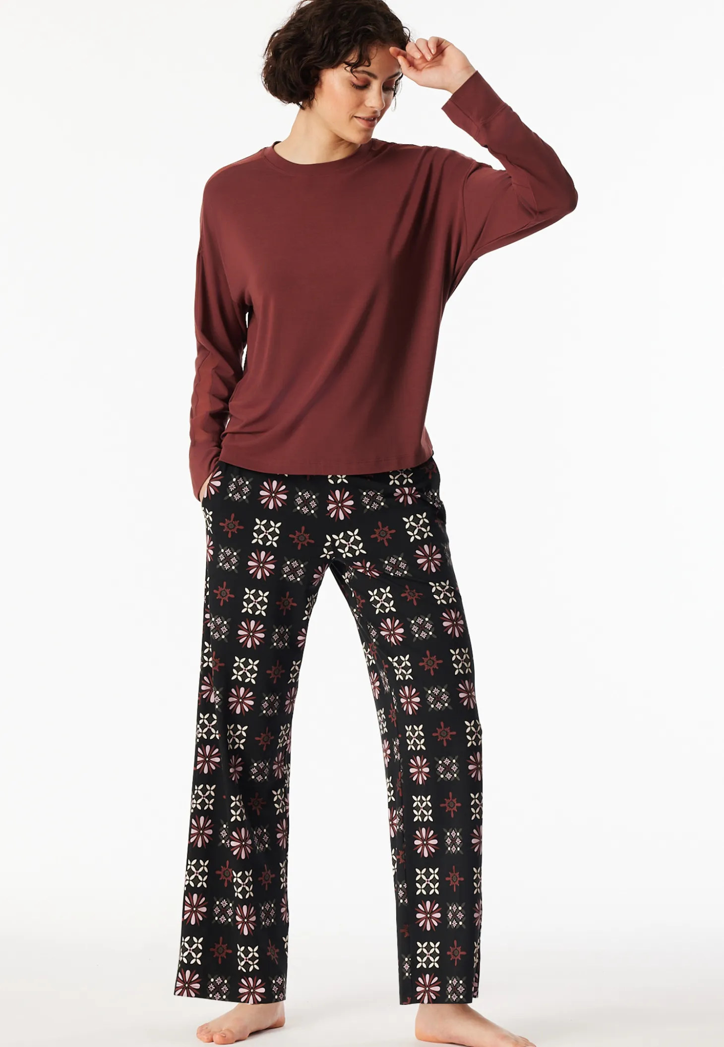 Shirt langarm burgund - Mix+Relax