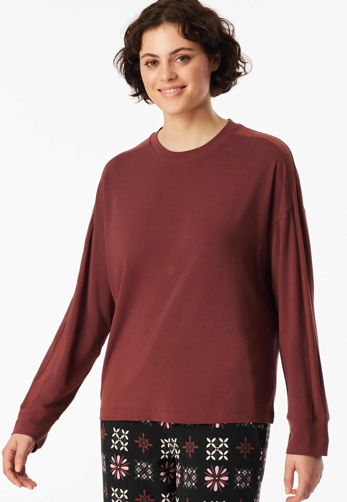 Shirt langarm burgund - Mix+Relax