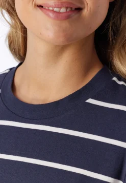 Shirt langarm dunkelblau-weiß geringelt - Mix+Relax