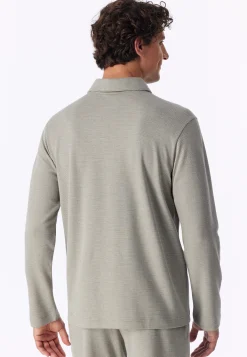 Shirt langarm Feinripp Jacquard Zipper bright taupe - Mix+Relax