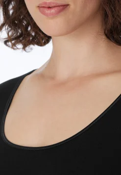 Shirt langarm Feinripp rundhals Spenzer schwarz - Luxury