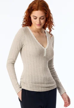 Shirt langarm grau meliert - Revival Agathe