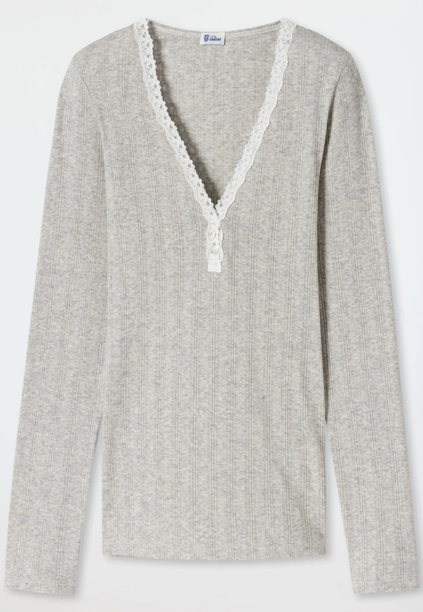 Shirt langarm grau meliert - Revival Agathe