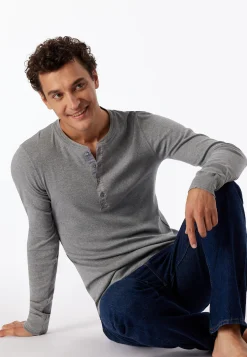 Shirt langarm grau meliert - Revival Karl-Heinz