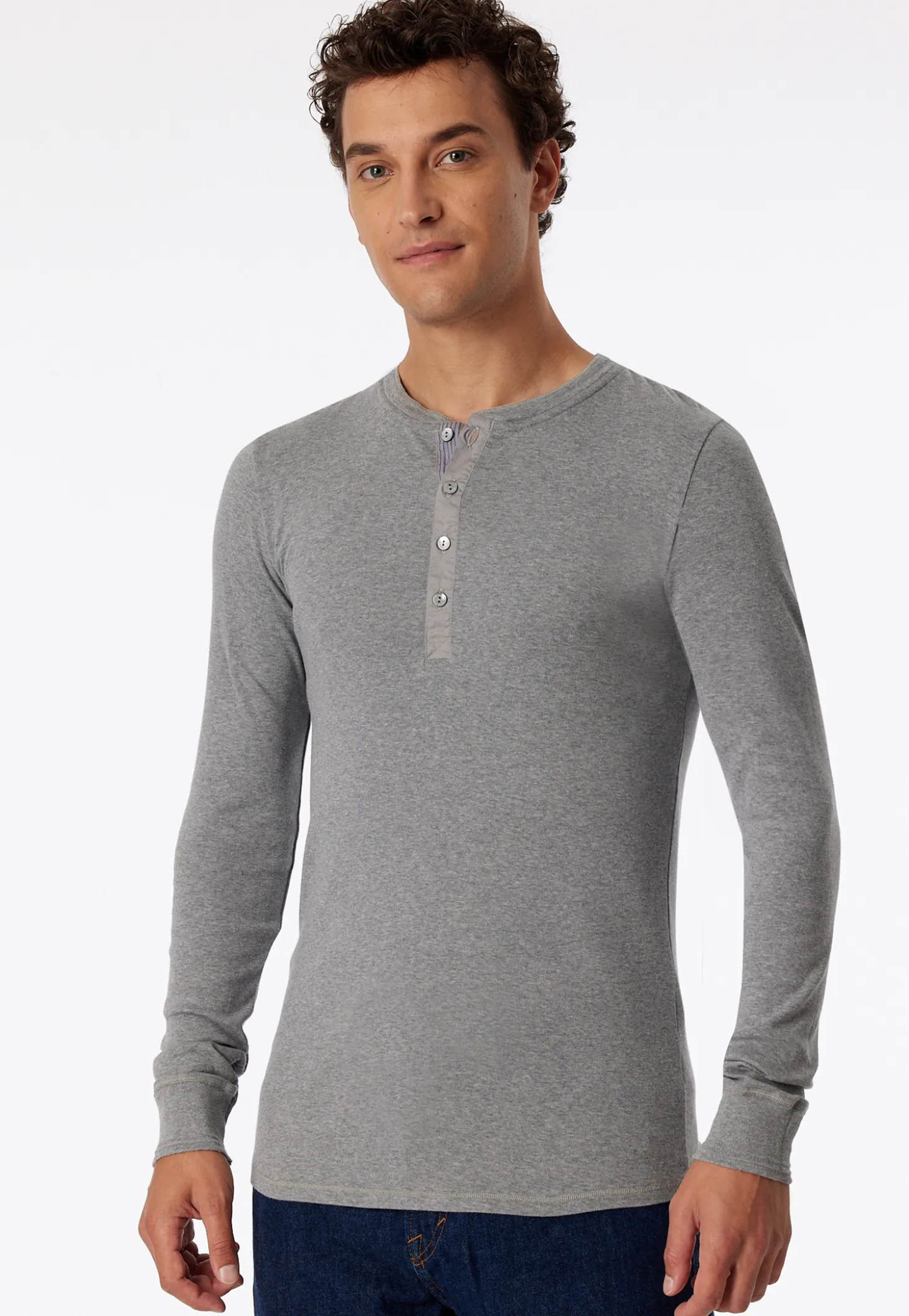 Shirt langarm grau meliert - Revival Karl-Heinz