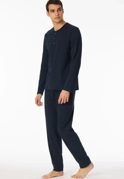 Shirt langarm Knopfleiste nachtblau - Mix+Relax