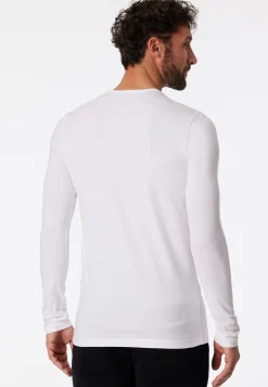Shirt langarm Rundhals weiß - 95/5