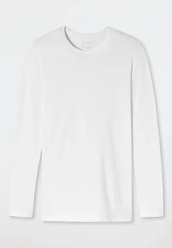 Shirt langarm Rundhals weiß - 95/5
