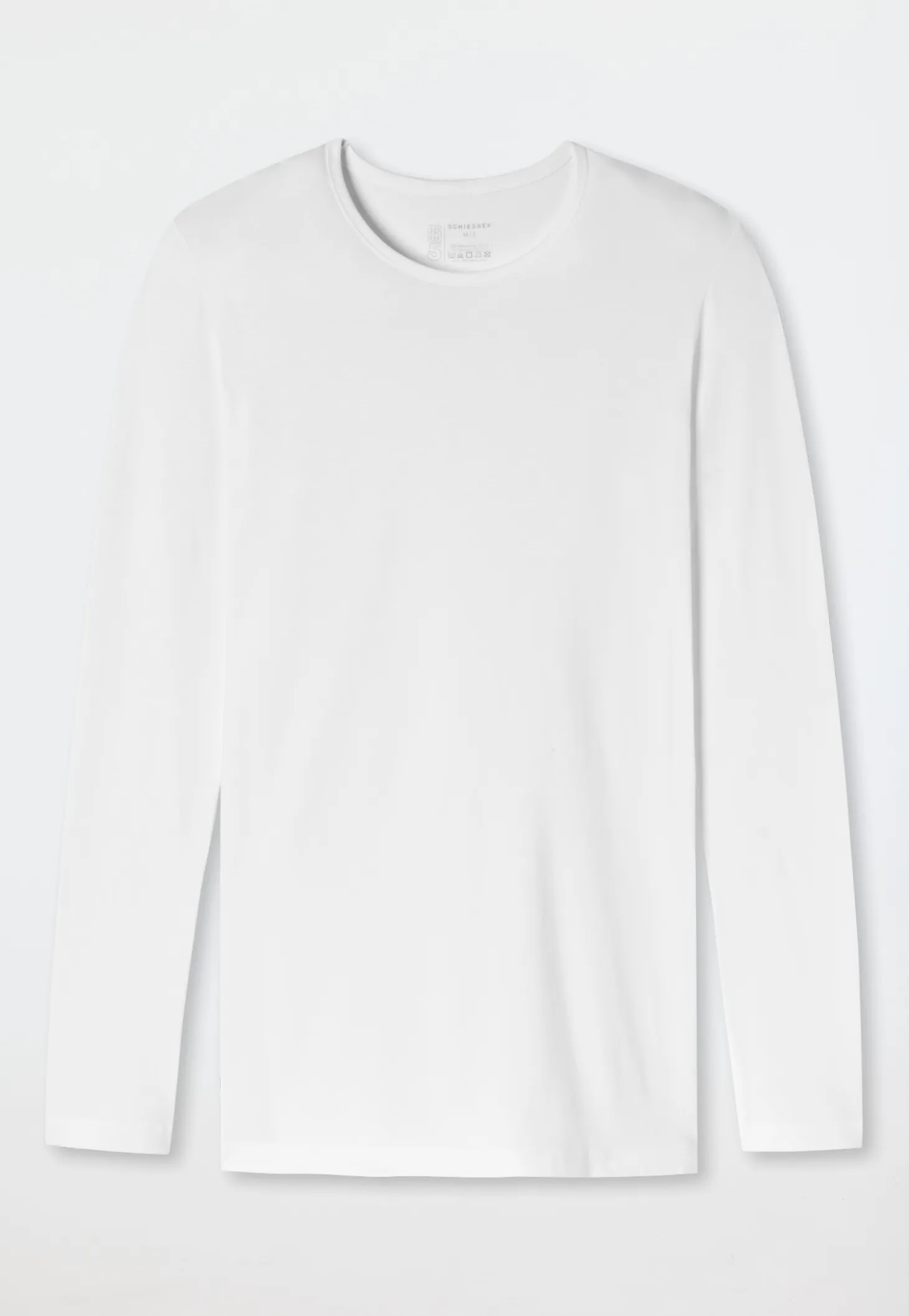 Shirt langarm Rundhals weiß - 95/5
