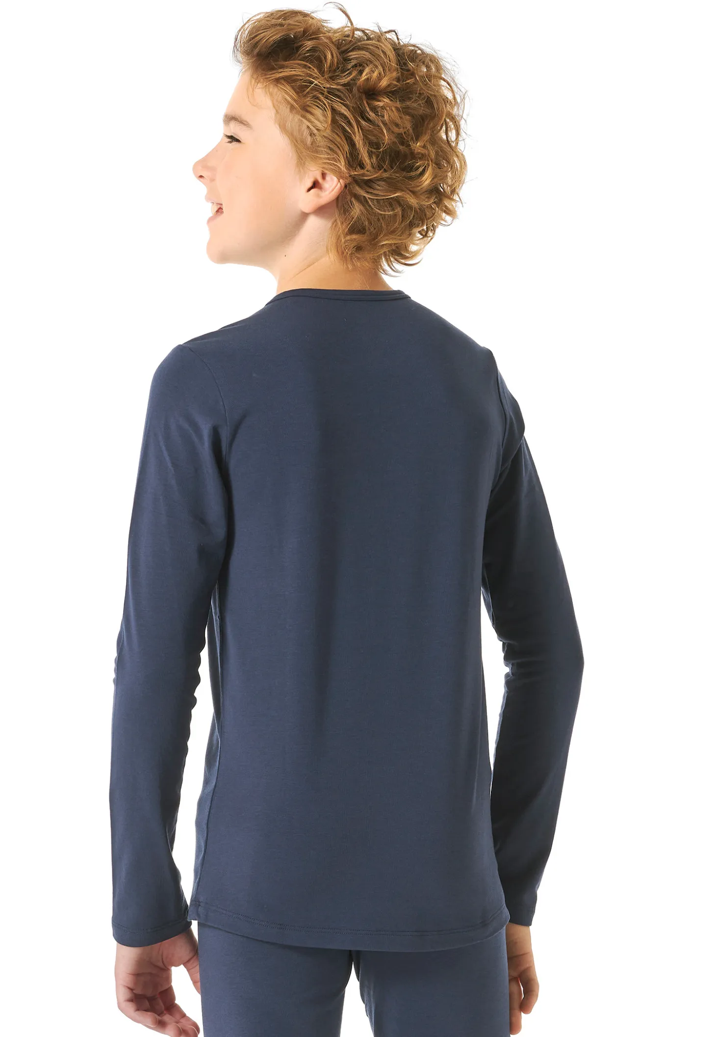 Shirt langarm unisex wärmend jeansblau - Thermo