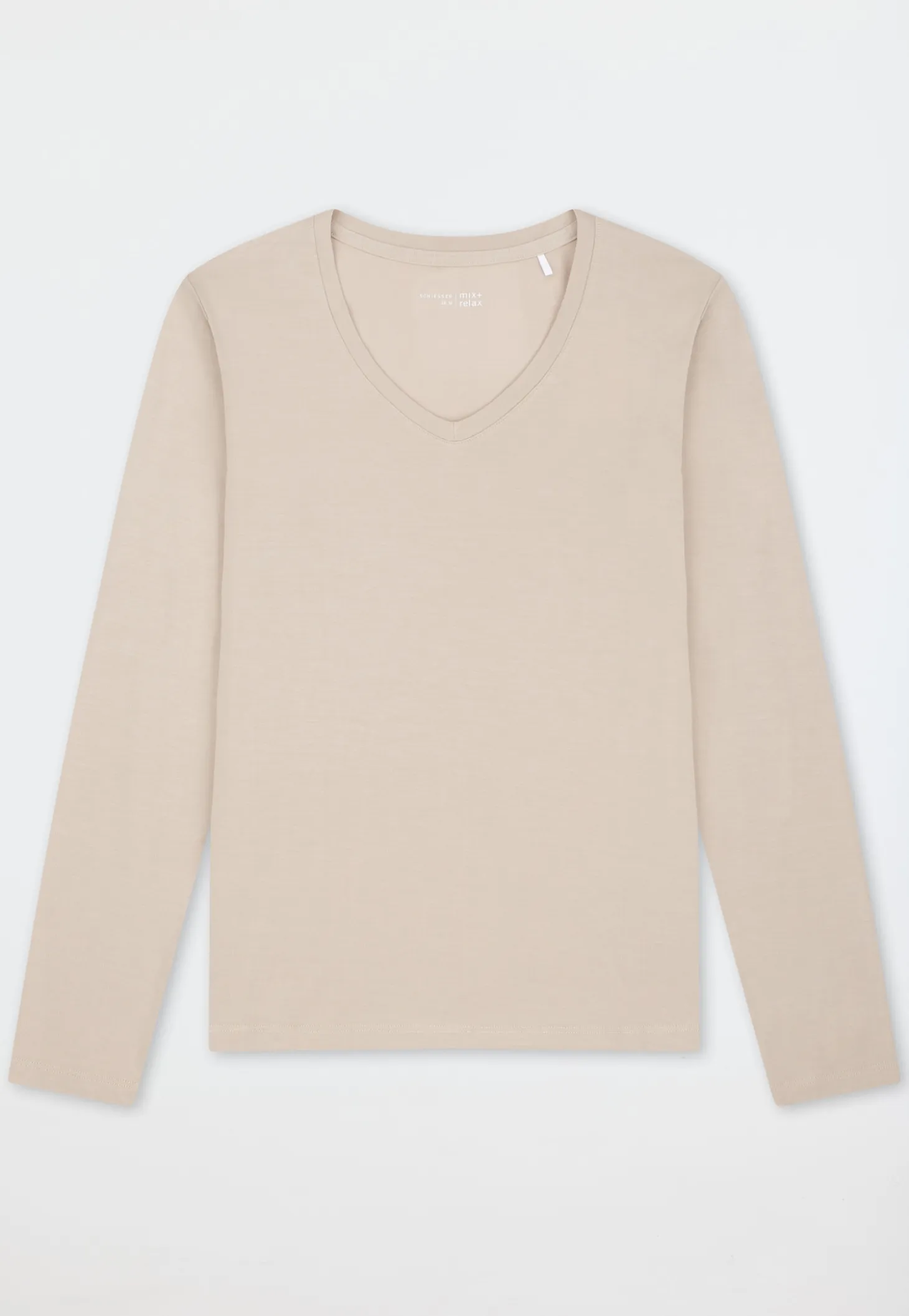 Shirt langarm V-Ausschnitt bright taupe - Mix+Relax