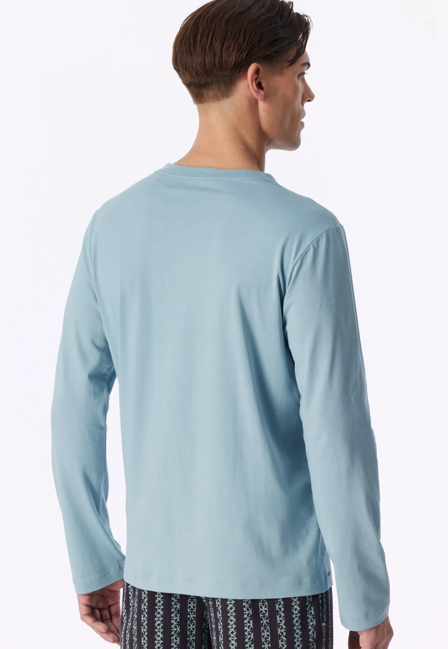 Shirt langarm V-Ausschnitt eisblau - Mix+Relax