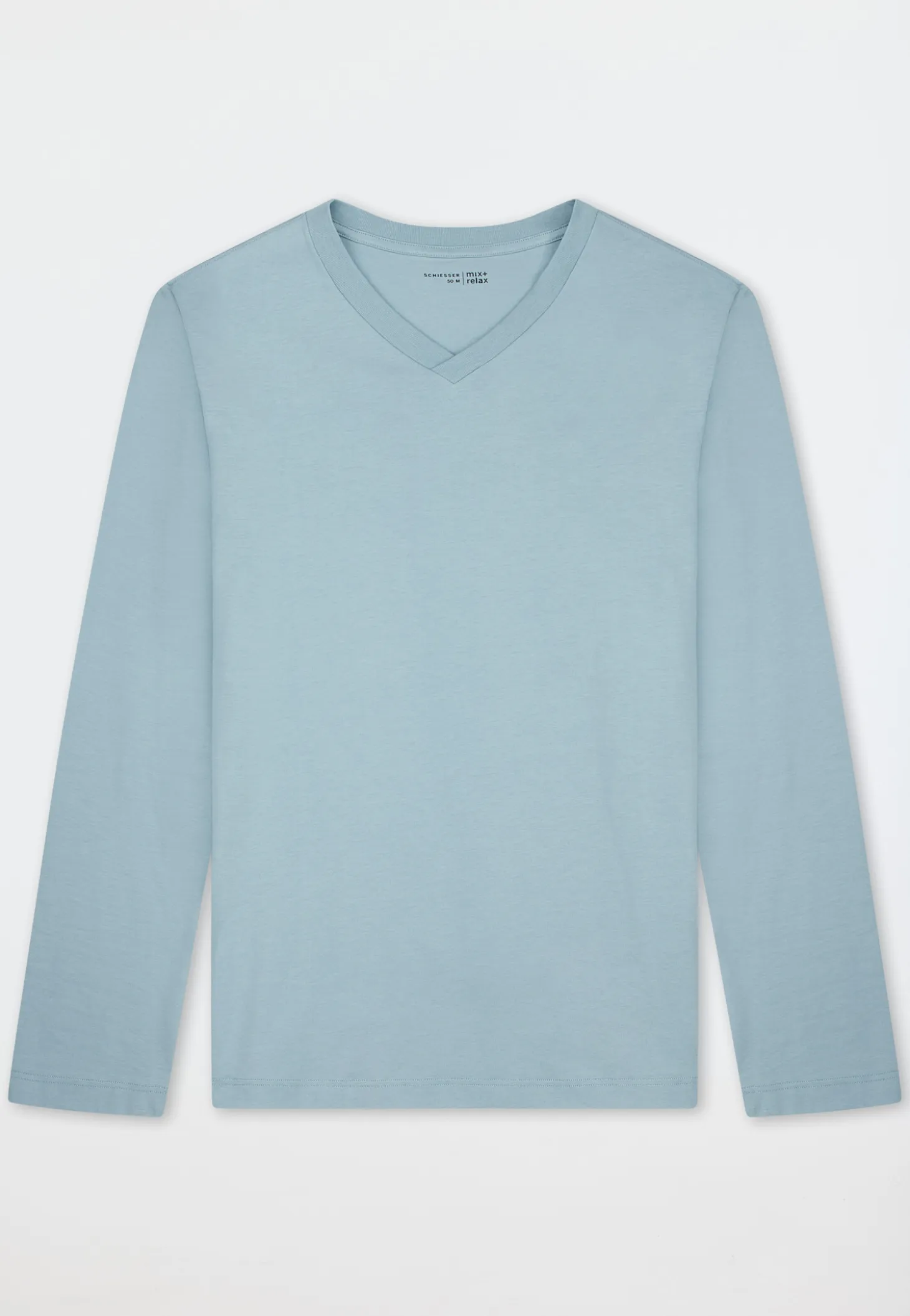 Shirt langarm V-Ausschnitt eisblau - Mix+Relax