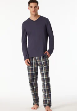 Shirt langarm V-Ausschnitt graphit - Mix+Relax