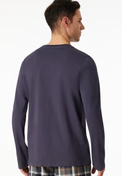 Shirt langarm V-Ausschnitt graphit - Mix+Relax