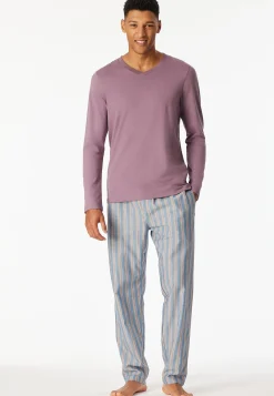 Shirt langarm V-Ausschnitt lila - Mix+Relax
