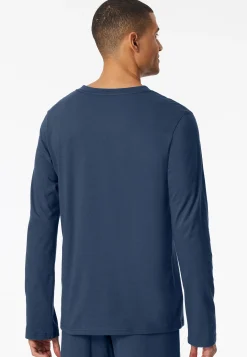Shirt langarm V-Ausschnitt royal - Mix+Relax