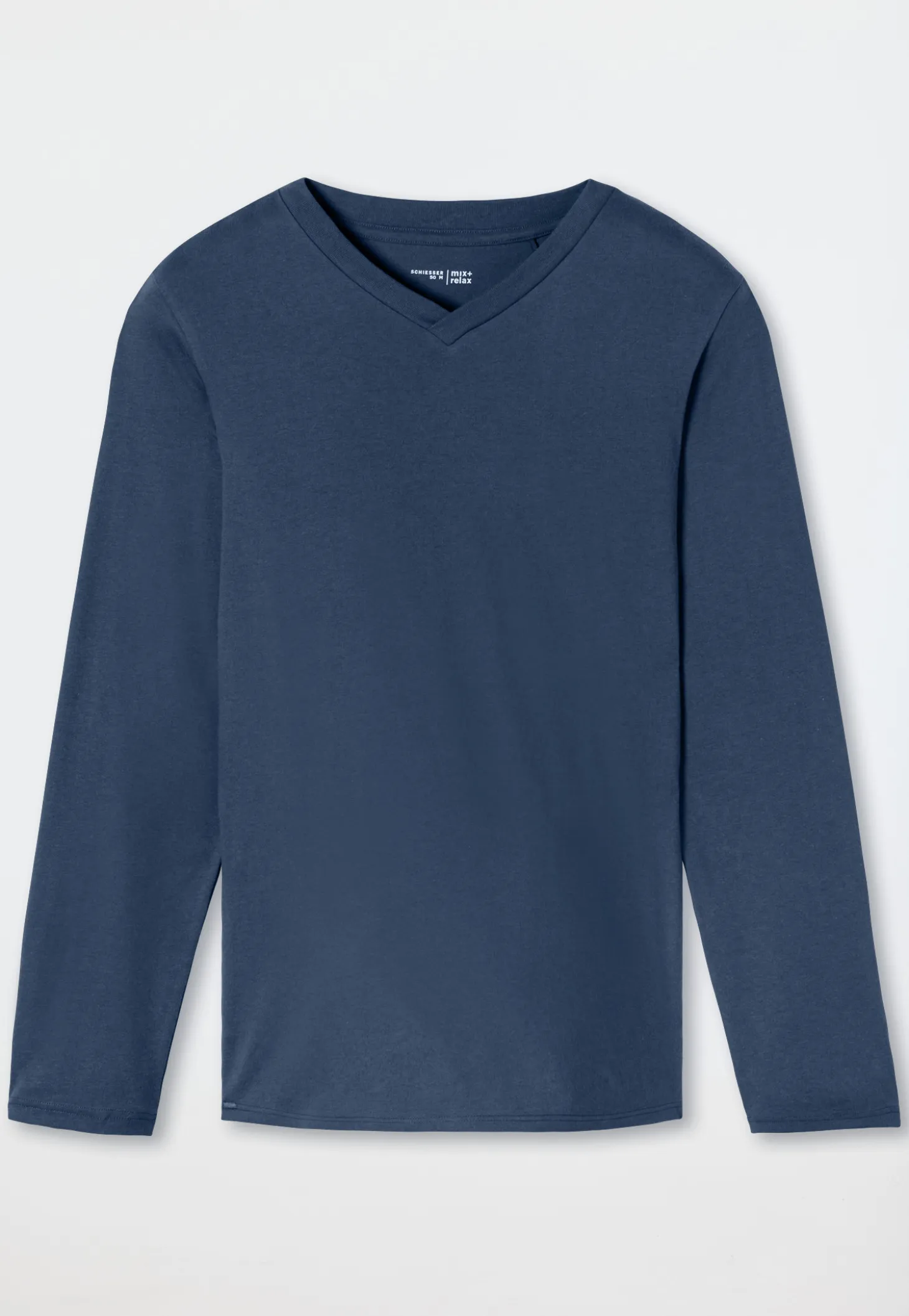 Shirt langarm V-Ausschnitt royal - Mix+Relax