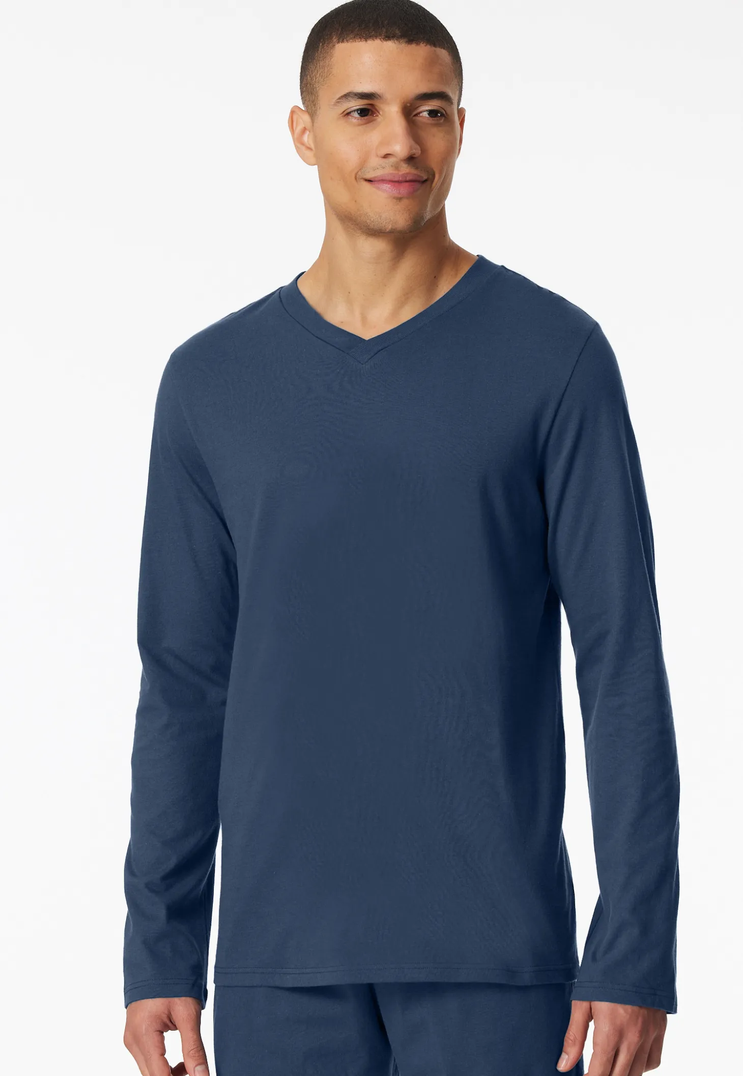 Shirt langarm V-Ausschnitt royal - Mix+Relax