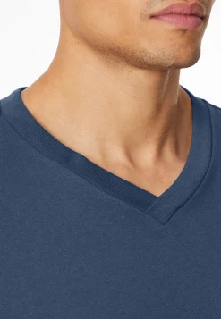 Shirt langarm V-Ausschnitt royal - Mix+Relax