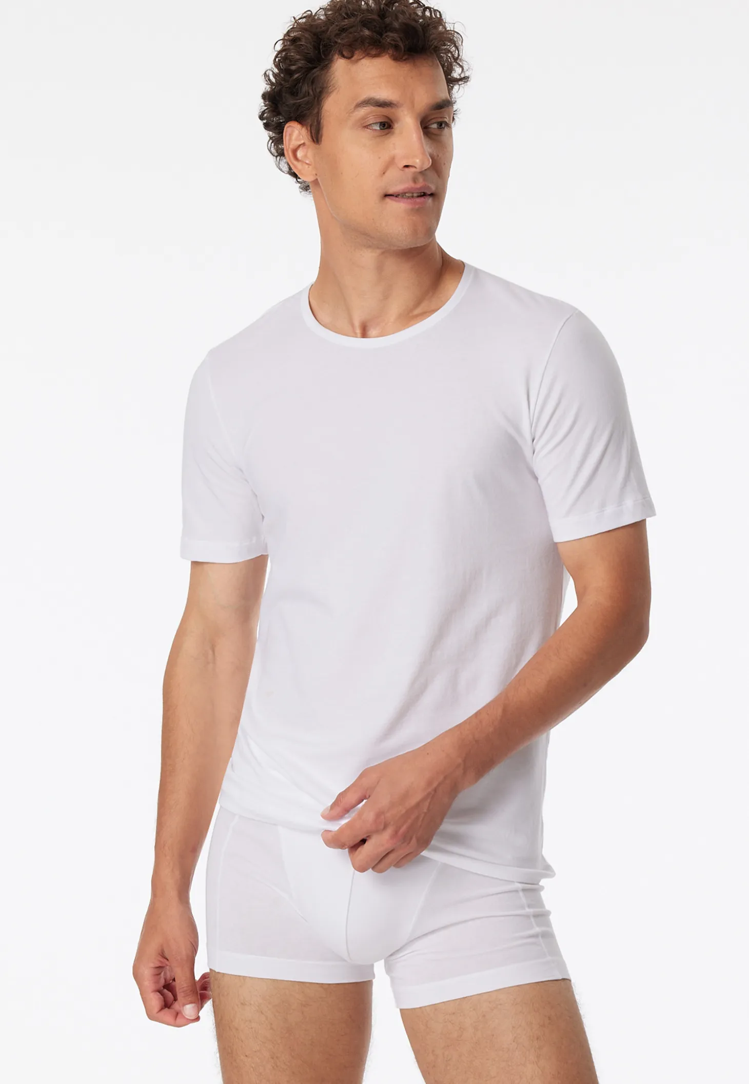 Shirts kurzarm 2er-Pack Rundhals weiß – 95/5