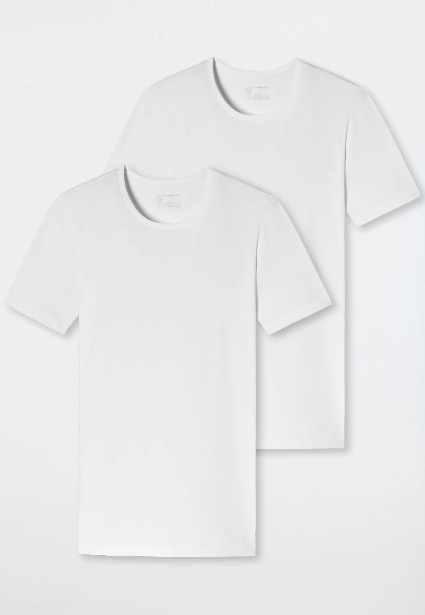 Shirts kurzarm 2er-Pack Rundhals weiß – 95/5