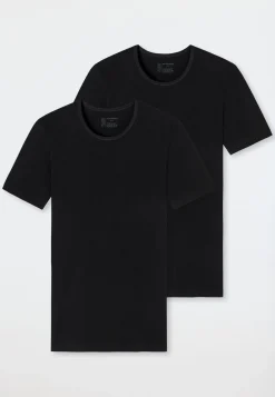 Shirts kurzarm 2er-Pack Rundhals schwarz - 95/5